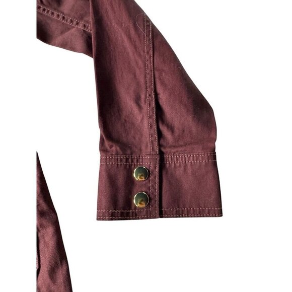 J Crew Factory Woman's Sz M Downtown Field Jacket in Burgundy - Picture 9 of 12